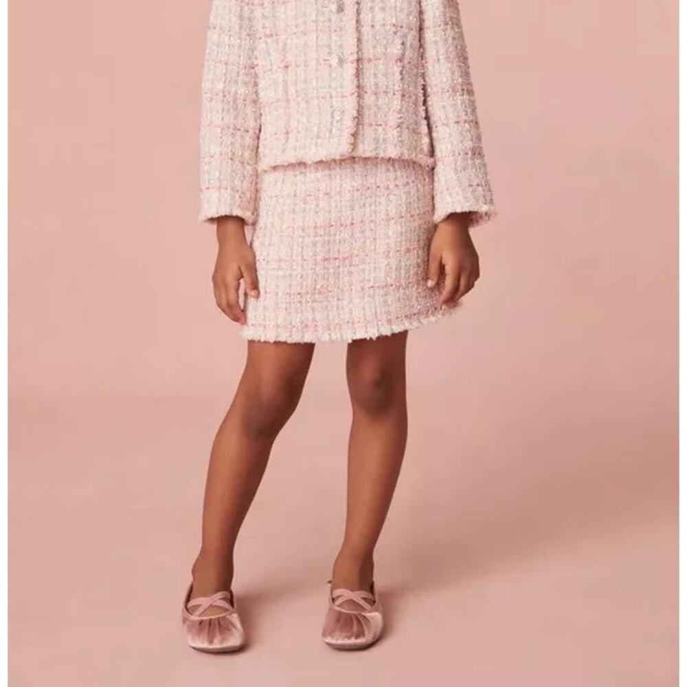 LoveShackFancy Girls Roelle Tweed Skirt NWT